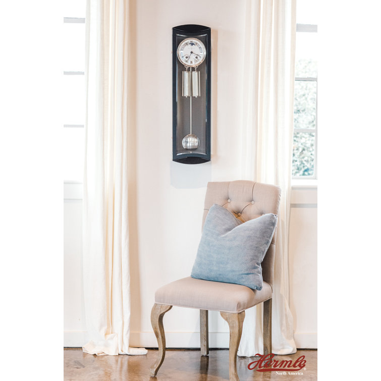 Hermle 31" Black and Silver Regulator Pendulum Wall Clock