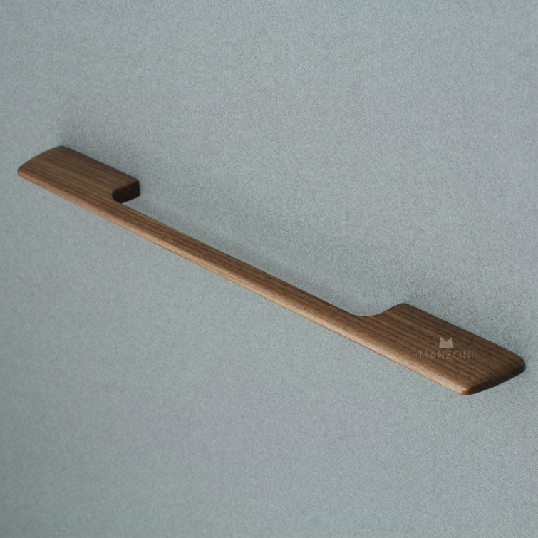 Manzoni Walnut Modern Wood Bar Pull with Mounting Hardware