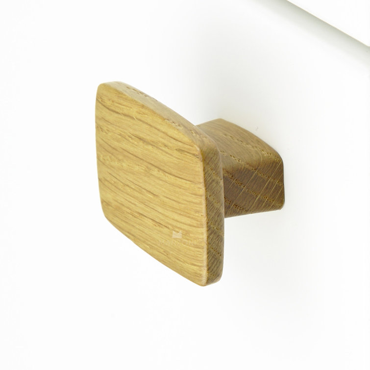 2'' Oak Rectangular Wood Cabinet Knob with Mounting Hardware