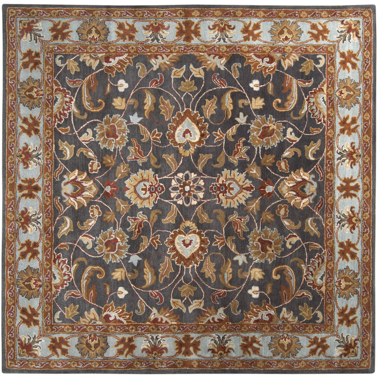 Handmade Caesar Square Tufted 8x8 Gray Wool Rug