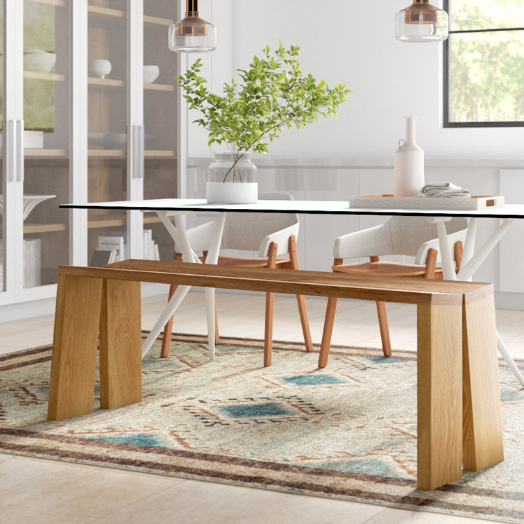 White Oak 60" Bench with Brass Brackets