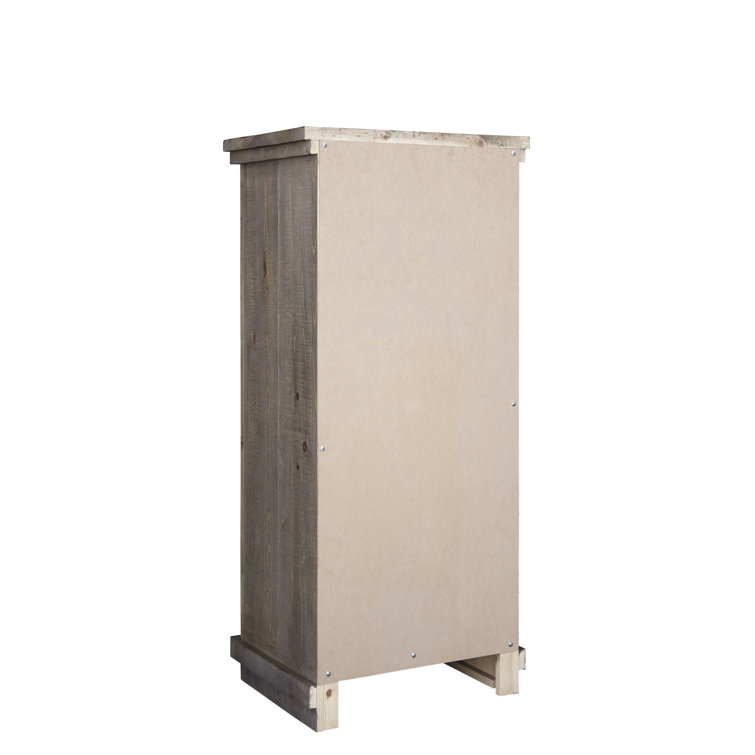 Weathered Gray 5-Drawer Transitional Farmhouse Lingerie Chest