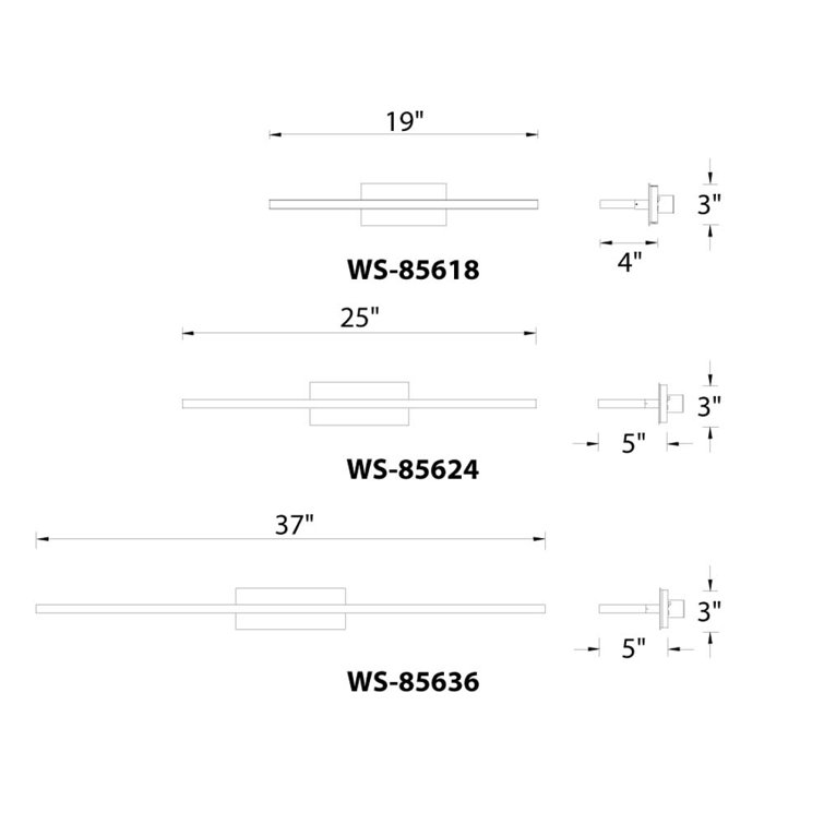 Sleek Edge-Lit Brushed Aluminum LED Vanity Light, 18"
