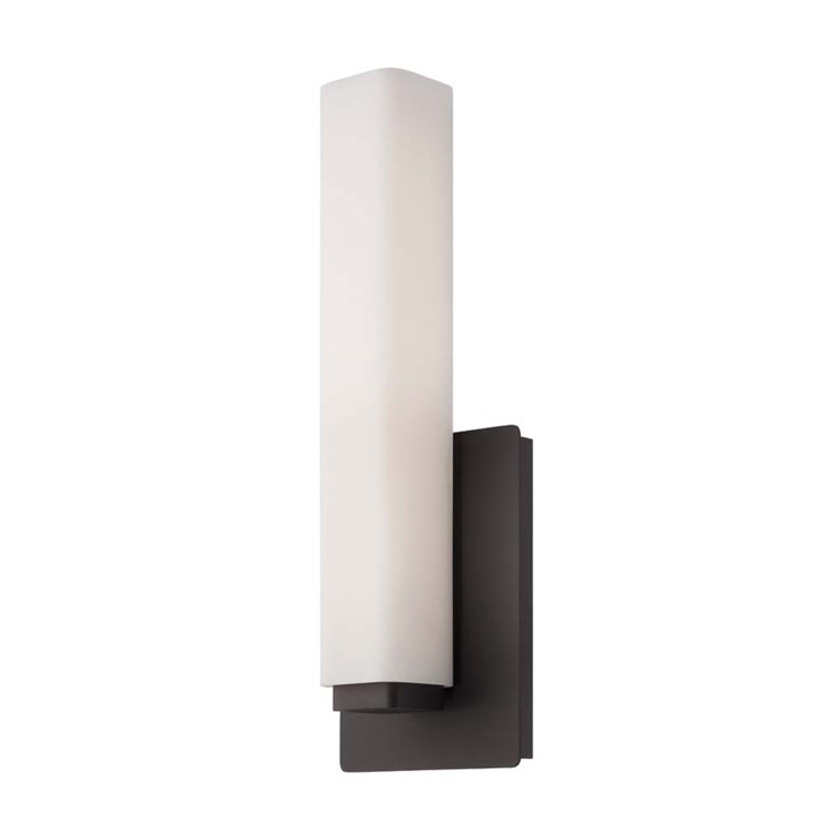 Bronze Outdoor Dimmable LED Wall Sconce with Opal Glass
