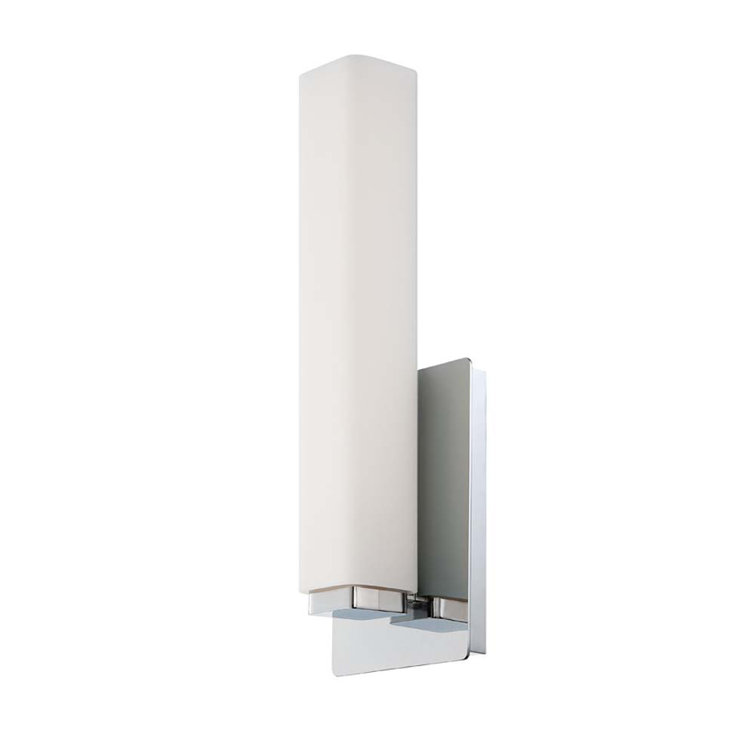 Elegant Chrome LED Vanity Sconce with Opal Etched Glass