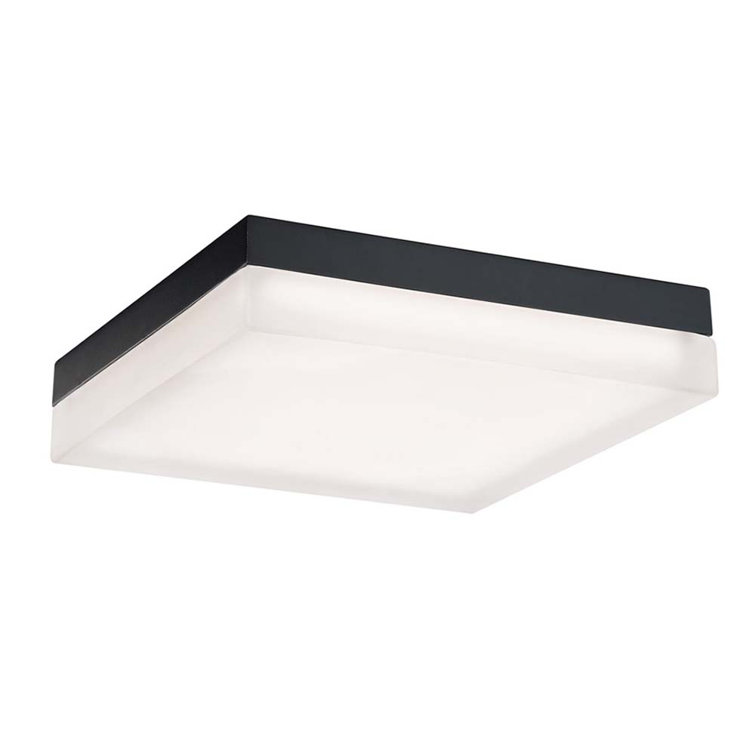 Matrix Black LED Square Flush Mount with Opal Glass
