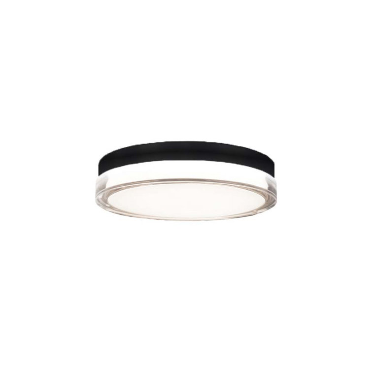 Pi Modern Black Aluminum LED Outdoor Flush Mount, 6.25"x2.5"