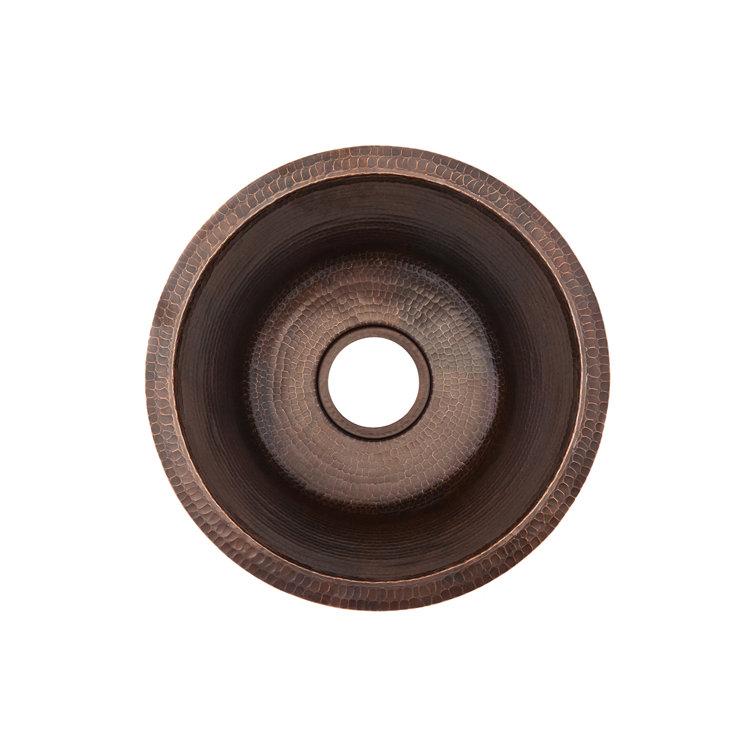 17" Round Hammered Copper Bar/Prep Sink