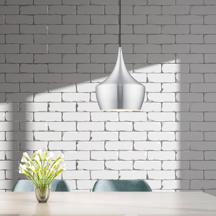 Mini Brushed Aluminum 1-Light Pendant for Indoor/Outdoor