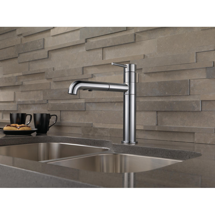 Sleek 12.5" Stainless Steel Pull-Out Spray Kitchen Faucet