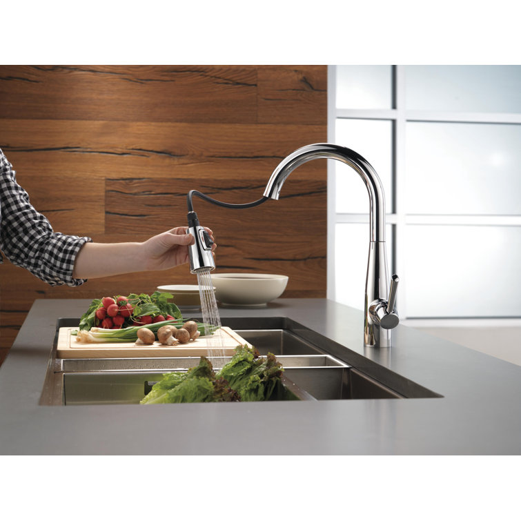 Chrome Pull-Down Single Handle Kitchen Faucet with Spray