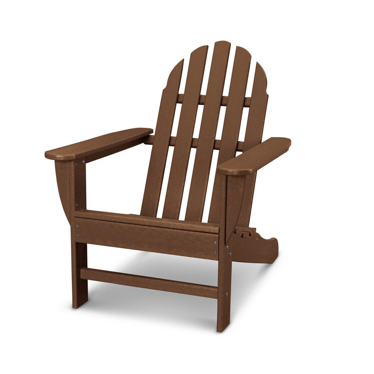 Teak High-Density Polyethylene Adirondack Chair with Arms