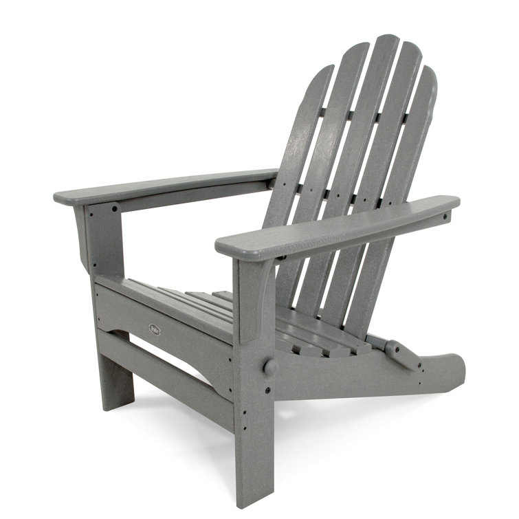 Cape Cod Stepping Stone Gray HDPE Folding Adirondack Chair with Arms