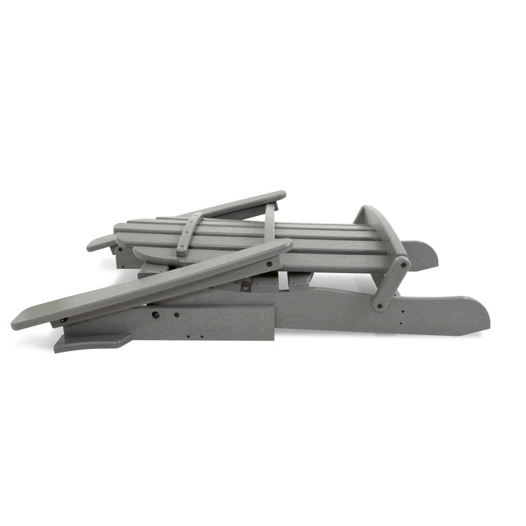Cape Cod Stepping Stone Gray HDPE Folding Adirondack Chair with Arms