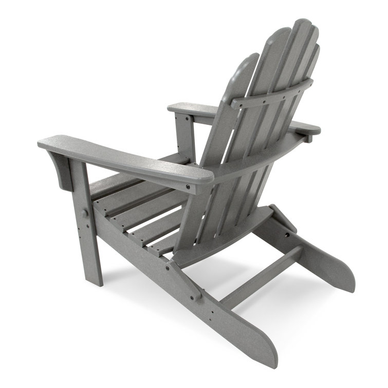 Cape Cod Stepping Stone Gray HDPE Folding Adirondack Chair with Arms