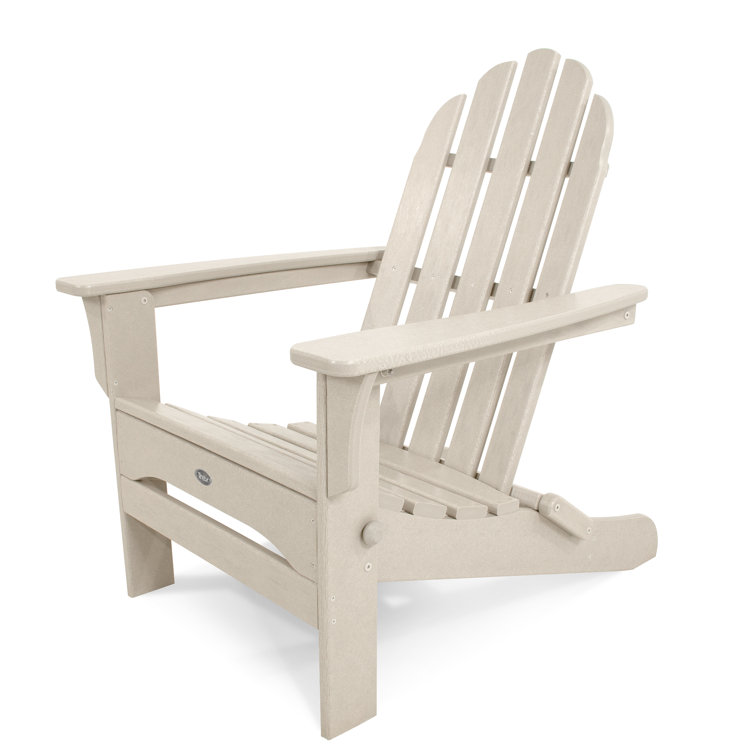 Sand Castle Folding Plastic Adirondack Chair with Ottoman