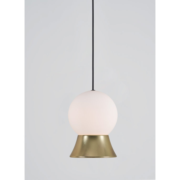 Fuji Matte Brass Globe Pendant with Opal Glass - Energy Star Certified