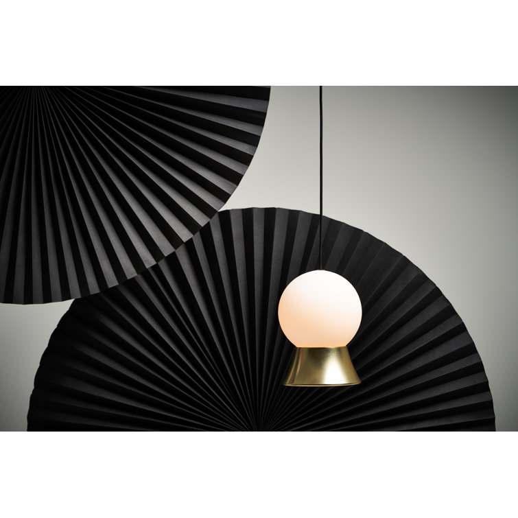 Fuji Matte Brass Globe Pendant with Opal Glass - Energy Star Certified