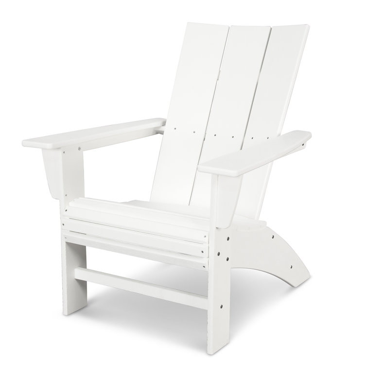 White Modern Curveback Adirondack Outdoor Chair