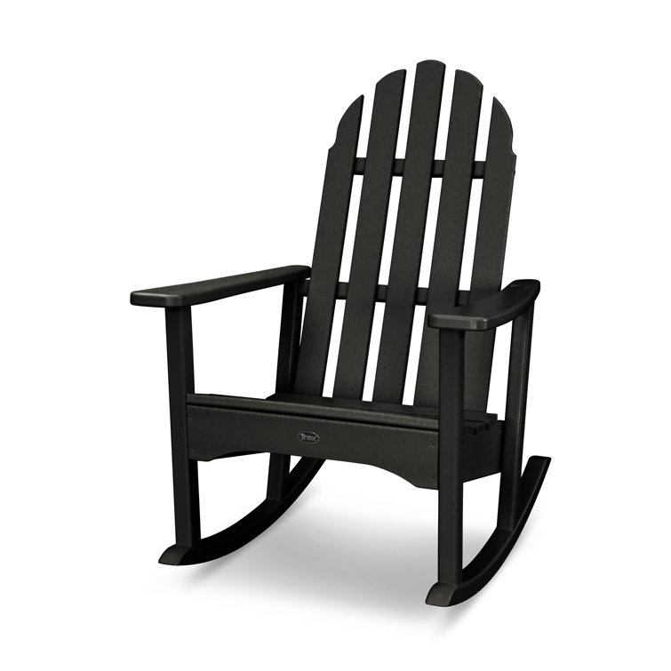 Ash Charcoal Polywood Adirondack Rocking Chair with Armrests
