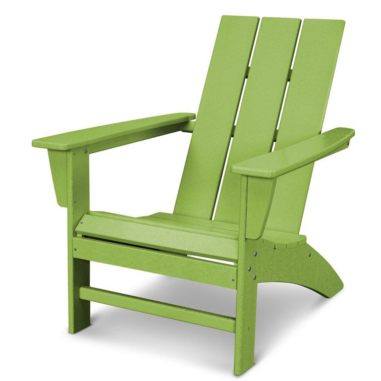 Lime Green Polywood Modern Adirondack Chair with Arms
