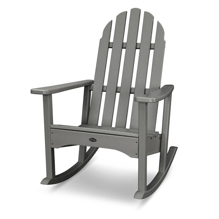 Stepping Stone Gray HDPE Cape Cod Adirondack Rocking Chair