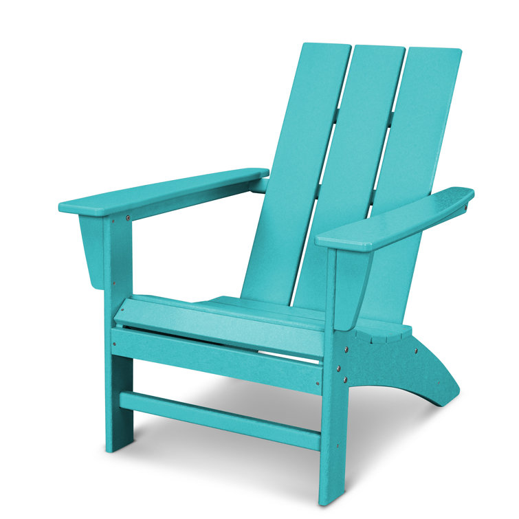 Aruba Blue High-Density Polyethylene Modern Adirondack Chair