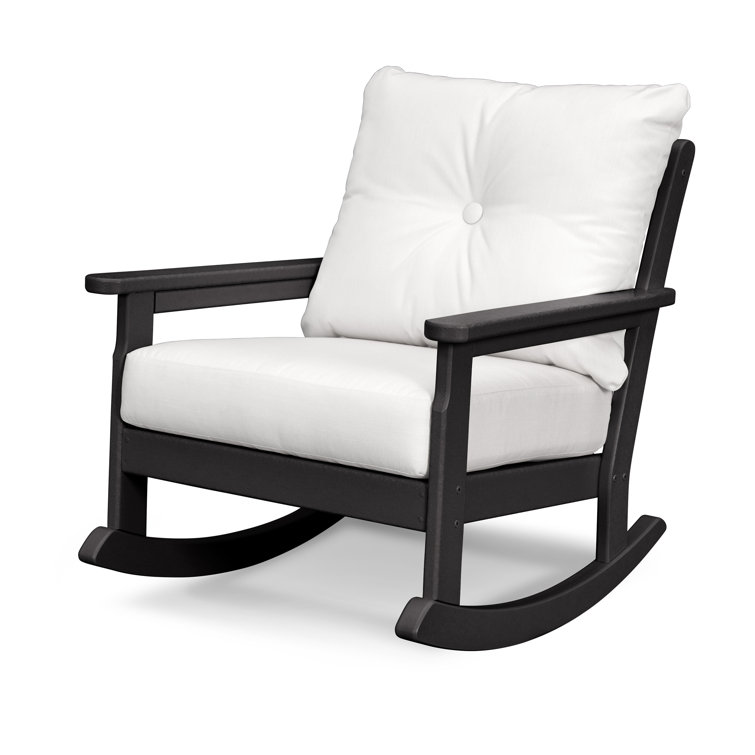 Black and Grey Mist Deep Seating Rocking Chair with Cushions