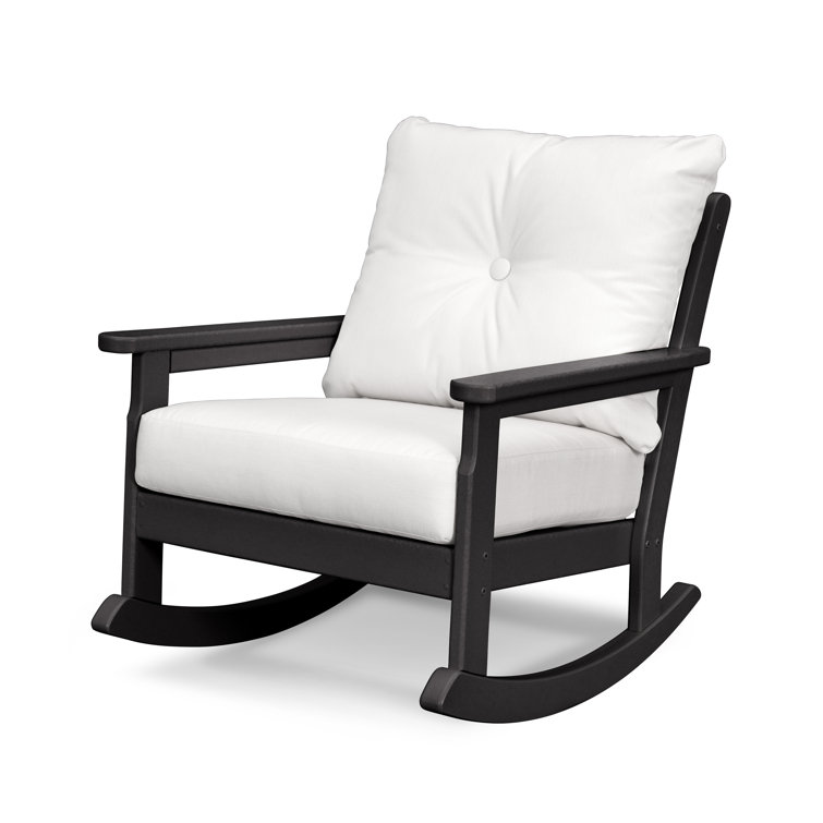 Black and Grey Mist Deep Seating Rocking Chair with Cushions
