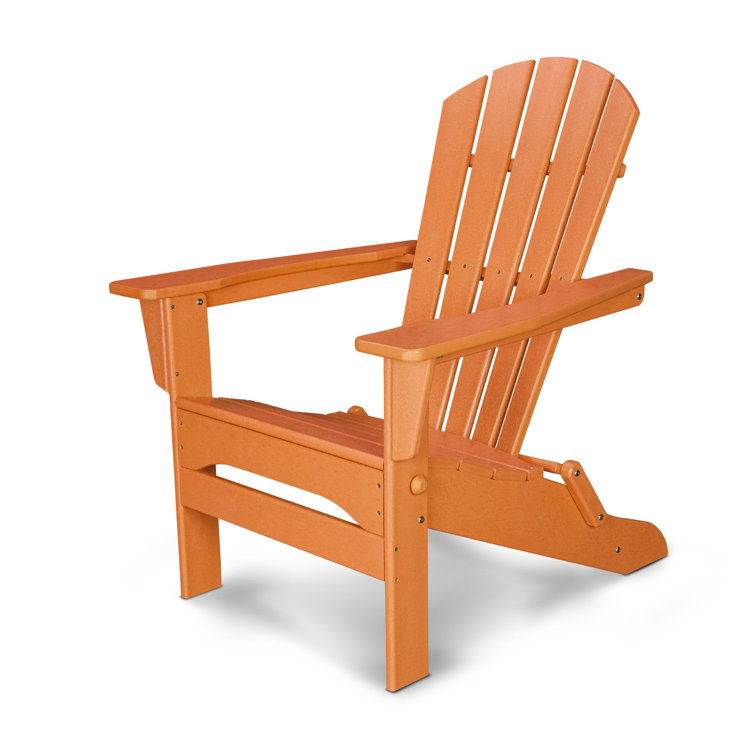 Palm Coast Tangerine POLYWOOD Folding Adirondack Chair