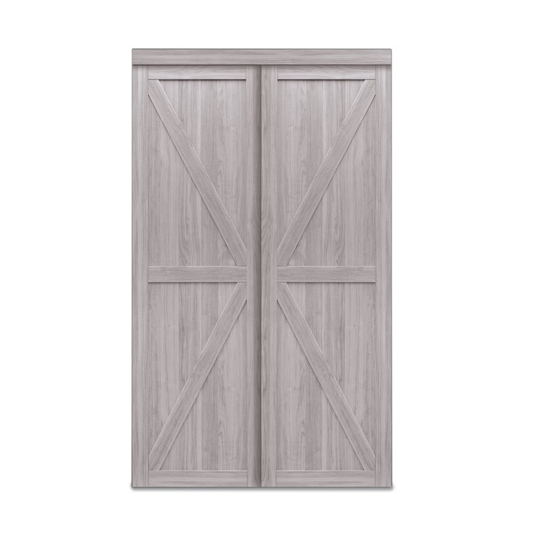 Silver Oak 48'' x 80'' MDF Sliding Closet Door