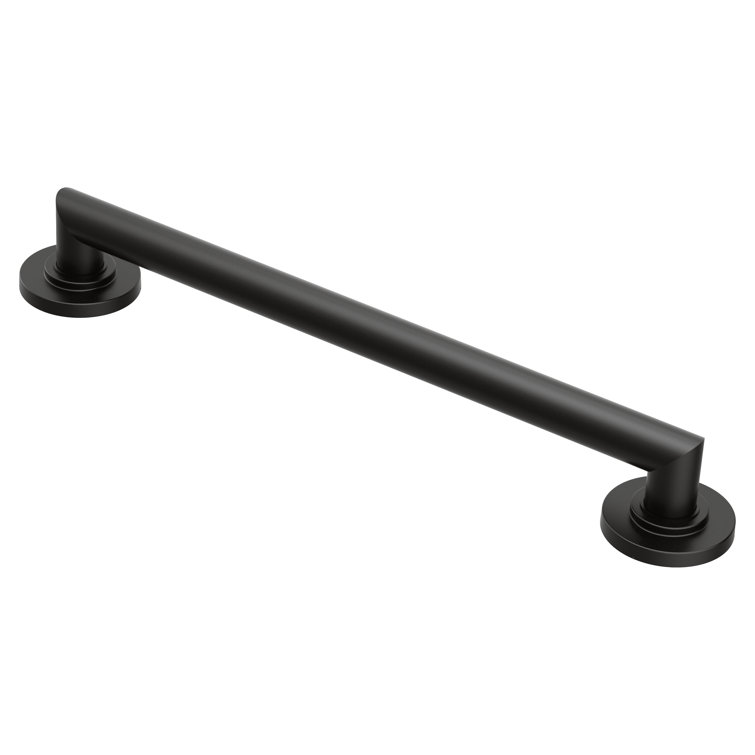 Matte Black Stainless Steel Modern Wall-Mount Grab Bar