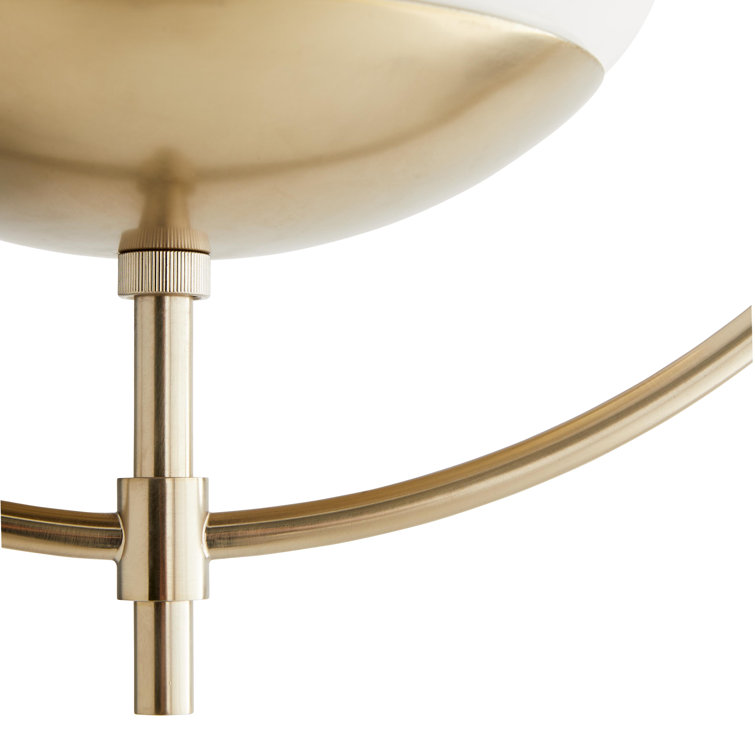 Volta 22" Opal Glass Globe Pendant in Pale Brass