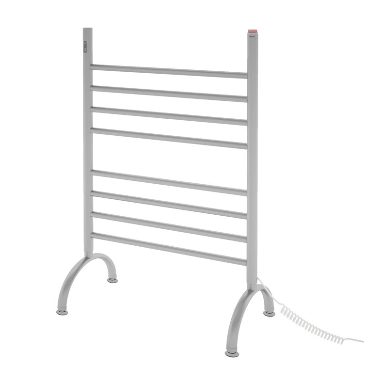 Brushed Stainless Steel 8-Bar Freestanding Towel Warmer