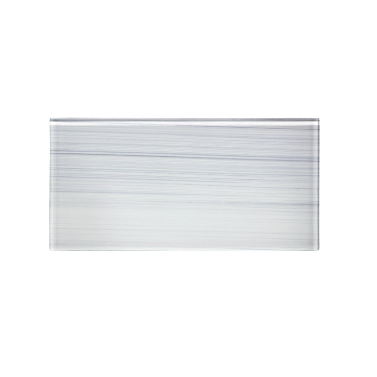 White Hand-Painted Glass Peel and Stick Subway Wall Tile