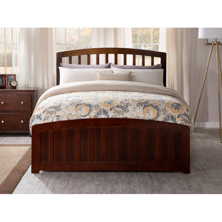Richmond Walnut Full Wood Platform Bed with Slats