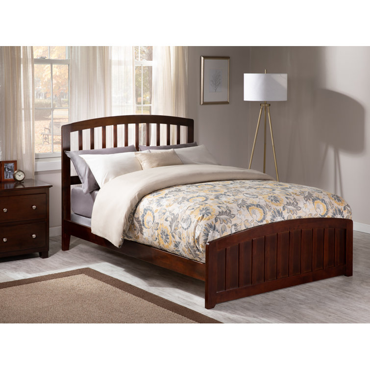 Richmond Walnut Full Wood Platform Bed with Slats
