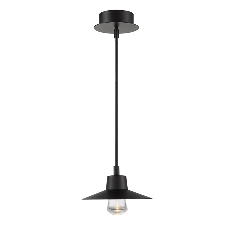 Black Mouth Blown Glass LED Indoor/Outdoor Pendant Light