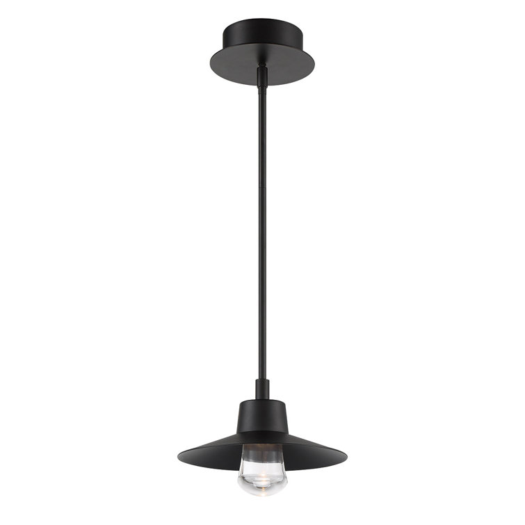 Black Mouth Blown Glass LED Indoor/Outdoor Pendant Light