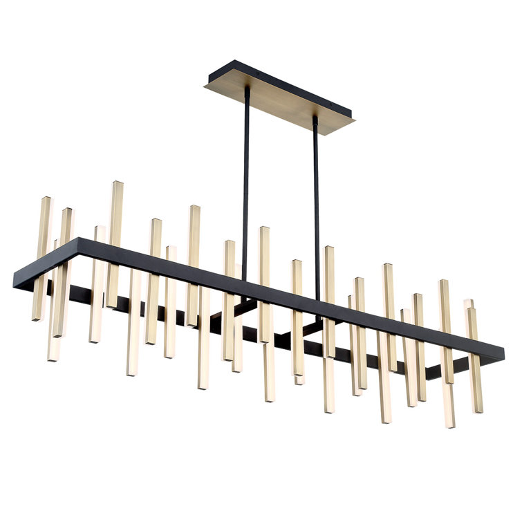 Harmonix Black Aged Brass LED Linear Chandelier