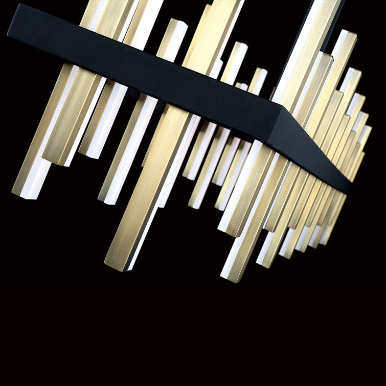 Harmonix Black Aged Brass LED Linear Chandelier