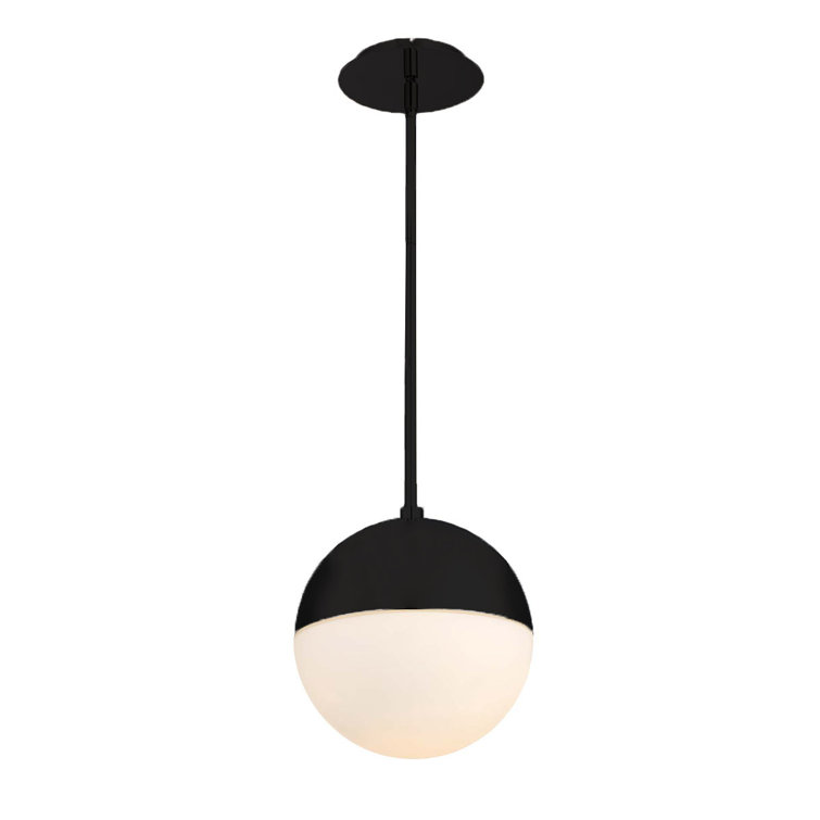 Modern Forms Sleek Black Globe LED Pendant with Adjustable Height