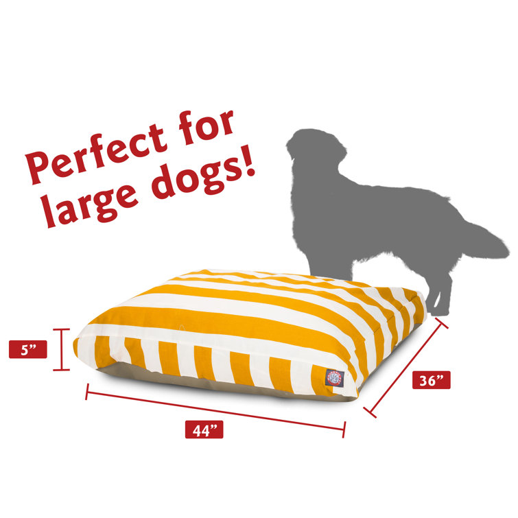 Large Yellow and White Striped Polyester Dog Bed