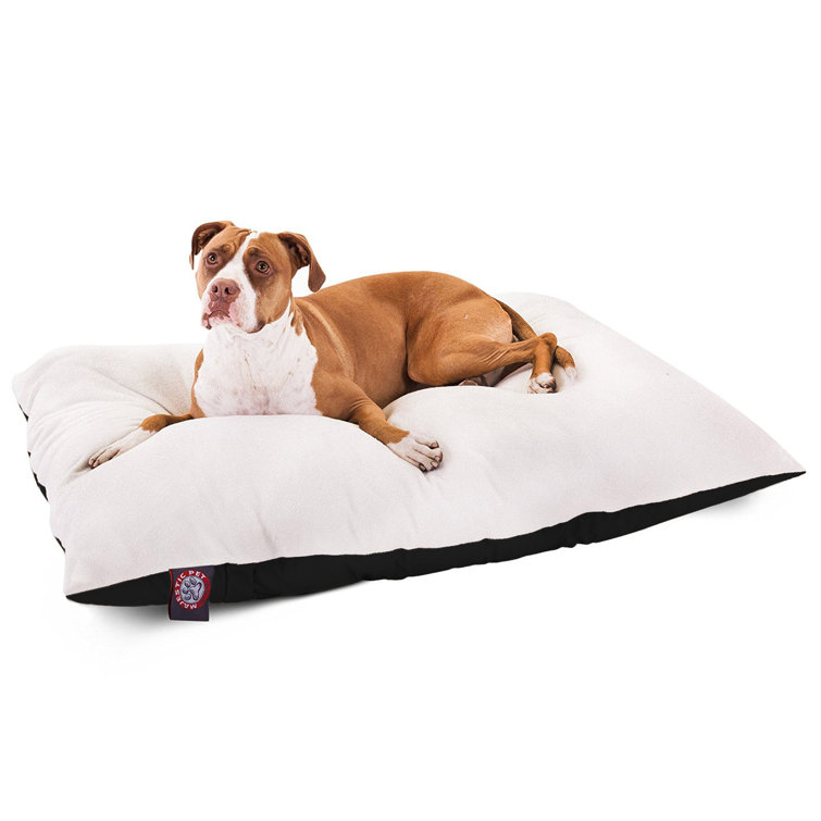 Luxurious Small Black and White Faux Sheepskin Pet Bed