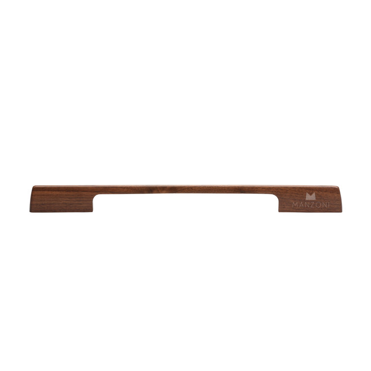 Manzoni Walnut Modern Wood Bar Pull with Mounting Hardware