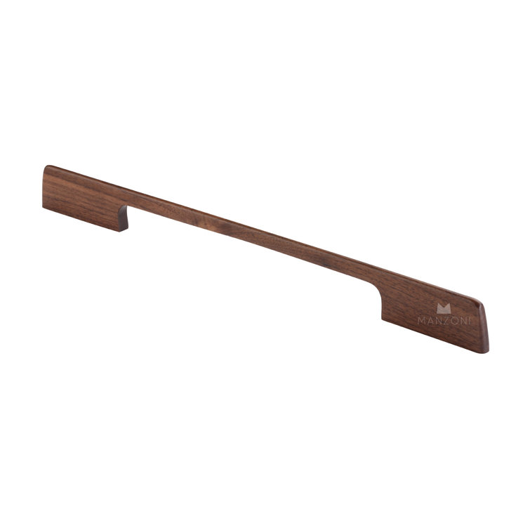 Manzoni Walnut Modern Wood Bar Pull with Mounting Hardware