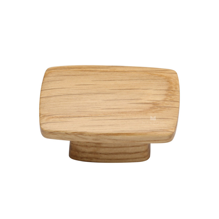 2'' Oak Rectangular Wood Cabinet Knob with Mounting Hardware