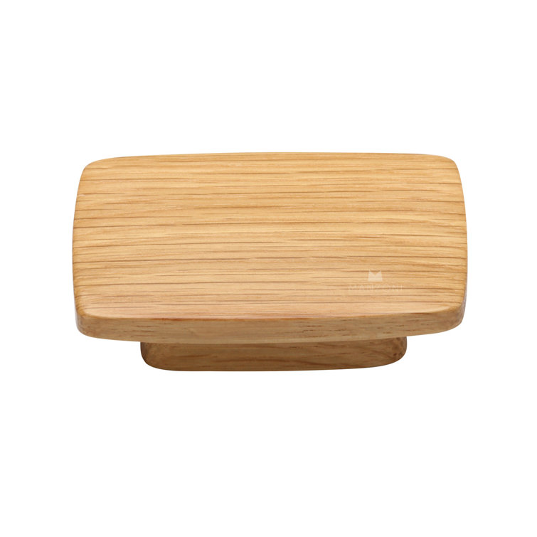 Oak Rectangular Wood Cabinet Knob with Mounting Hardware