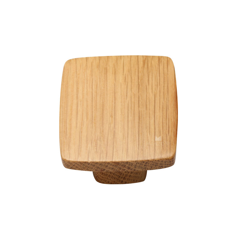 Oak Rectangular Wood Cabinet Knob with Mounting Hardware