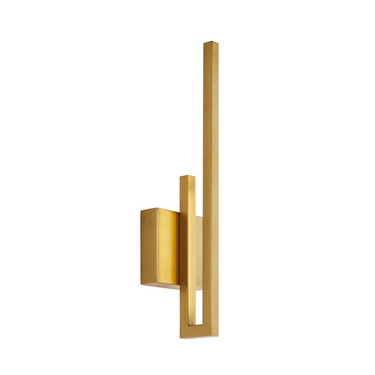 Simba 18" Modern LED Wall Sconce in Antique Brass and Black